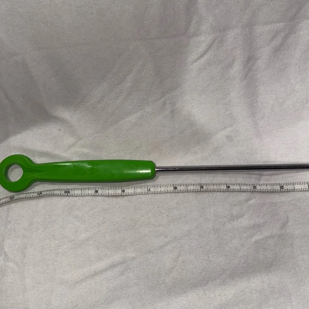 Vintage BBQ Grill‎ Spatula w/ Green Plastic Handle, Chromium Plated 16